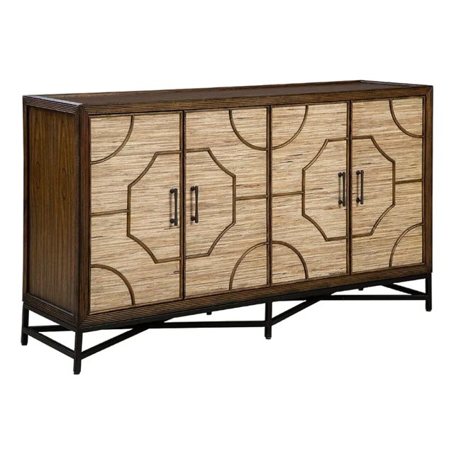 Rouge Brown Wood Sideboard by Furniture Classics For Sale