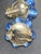 Mid-Century Modern 1950s Lisner Cats Eye Cornflower Blue Cluster Clip Back Earrings, Pair For Sale - Image 3 of 5