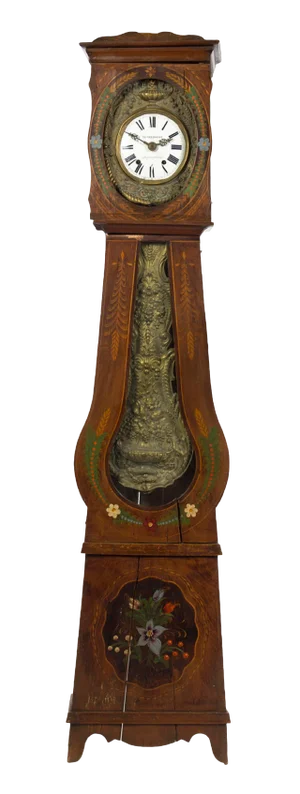 French Provincial Morbier Tall Case Clock, Vignaud Bonnet, 19th Century