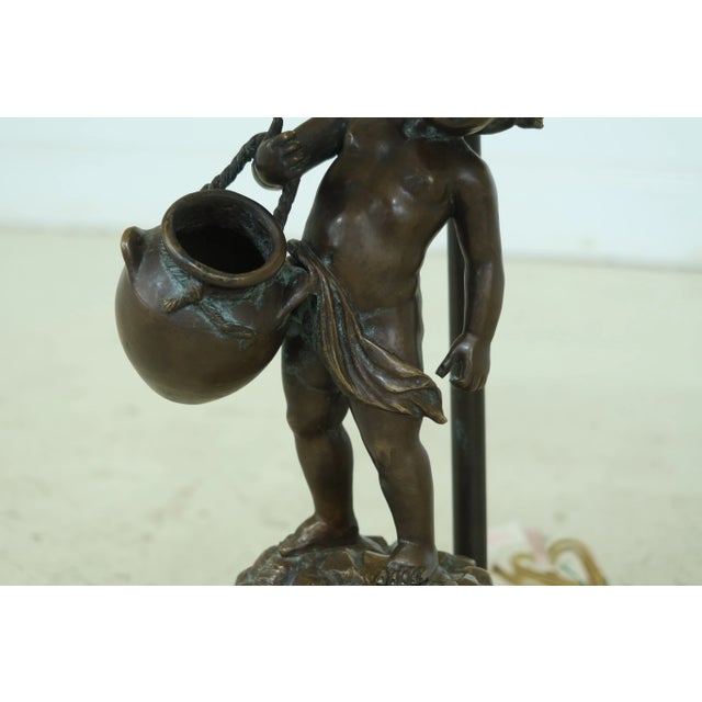 1990s Morgan Hill Bronze & Marble Classical Puti Table Lamps - a Pair For Sale In Philadelphia - Image 6 of 13