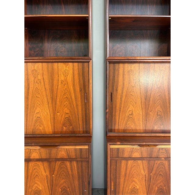 Mid 20th Century Carlo Jensen Poul Hundevad Danish Rosewood Bookcases, Pair For Sale - Image 10 of 15