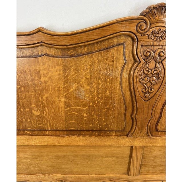 Vintage French Louis XVI Double Bed Frame in Oak For Sale - Image 10 of 13