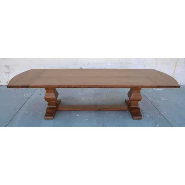 Wood Expandable Dining Table Made From Rift Sawn Oak For Sale - Image 7 of 13