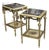 French Louis XVI Style Side Table Set of 2 With Black Marble Top & Ornate Gold Leaf Details For Sale