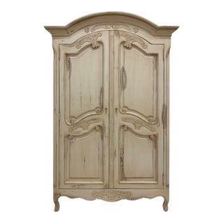 Hand Carved Vintage French Armoire For Sale