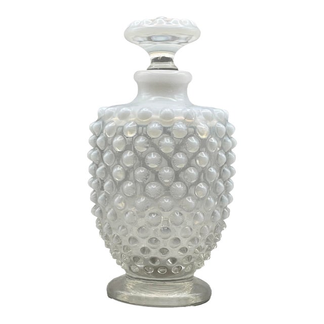 Mid 20th Century Fenton Glass “Moonstone” Perfume Bottle For Sale