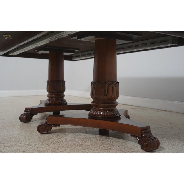 1990s Regency Style Flame Mahogany Dining Room Table For Sale - Image 5 of 18