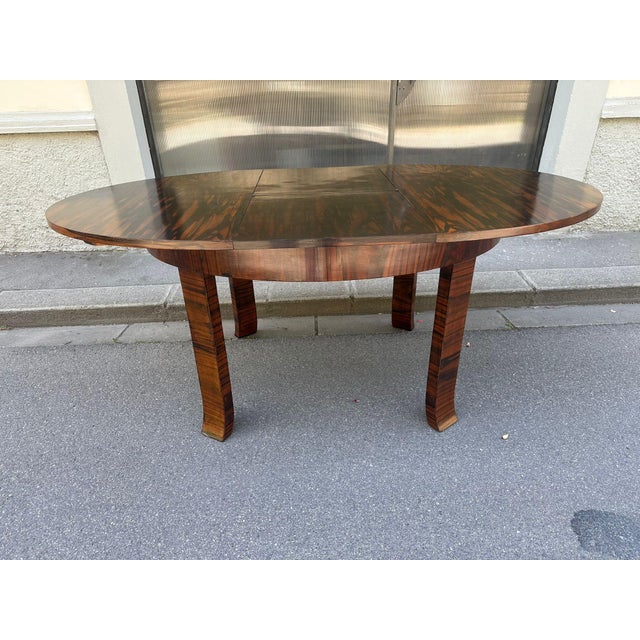 1930s Extendable Oval Table in Zebrano Wood and Briar, 1930s For Sale - Image 5 of 13