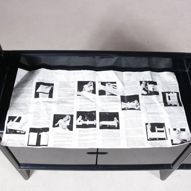 Low Black Plastic Model Multiplo Cabinet by Guzzini for Kastilia, Italy, 1970s For Sale - Image 11 of 14