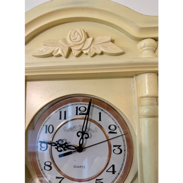 Mid 20th Century Mid 20th Century European Retro Quartz Pendulum Wall Clock For Sale - Image 5 of 12