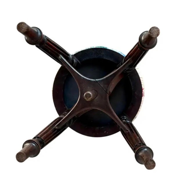 Brown Adjustable English Mahogany Stool For Sale - Image 8 of 8