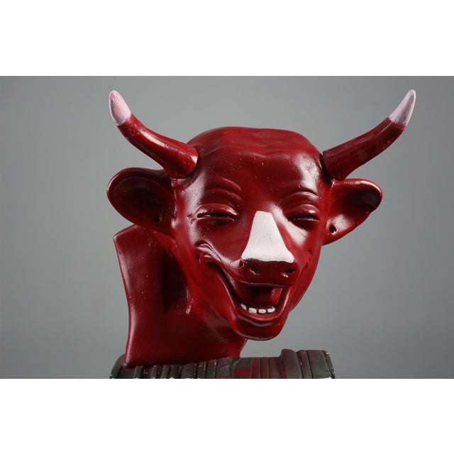 Art Deco The Laughing Cow Advertising Sculpture from Novita, France, 1920s For Sale - Image 4 of 17