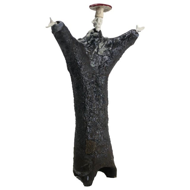 Figurative Ceramic Sculpture with Shino Glaze and Porcelain Head by Óscar Aldonza Torres, 2024 For Sale - Image 13 of 13