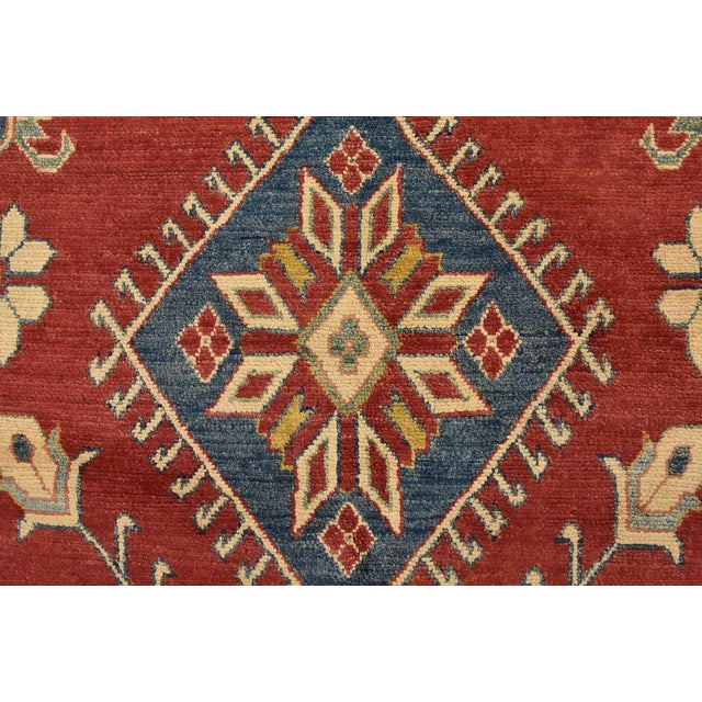 Kazak Rug 9’3” X 13’8” Red Wool Tribal Hand-Knotted Oriental Carpet For Sale - Image 9 of 14