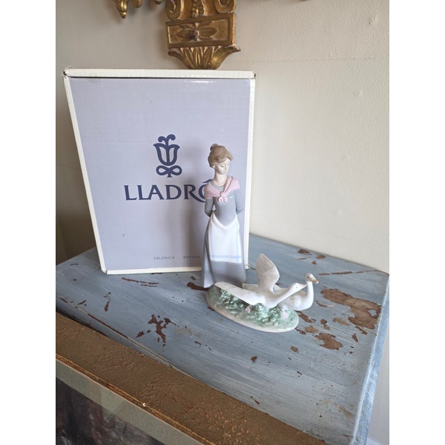 Ceramic Lladro Lady With Birds Barnyard Scene Figurine For Sale - Image 7 of 7