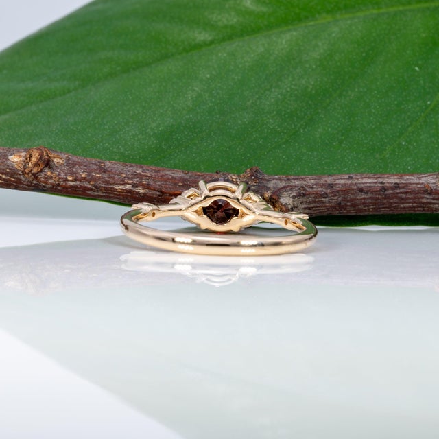 Red Red Spinel Ring With Earth-Mined Diamond Accents in Solid 14k Gold, Size 6.75 For Sale - Image 8 of 9