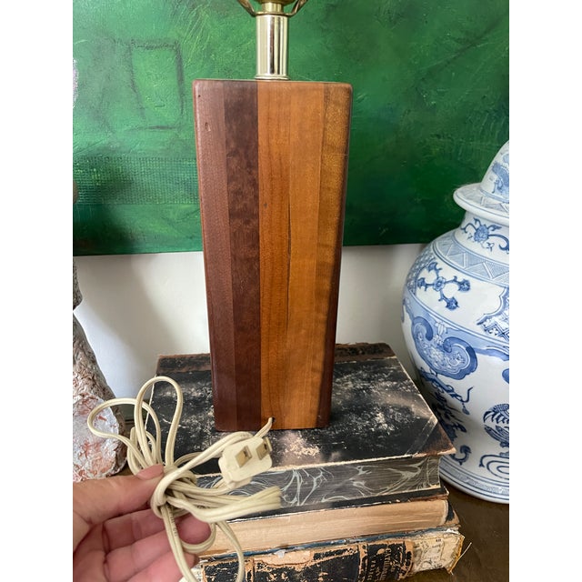 1960s 1960s Walnut Folk Art Lamp For Sale - Image 5 of 7