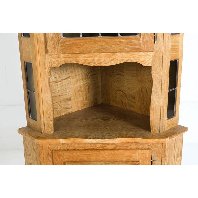 Corner Cabinet W Leaded Glass Danish Modern Mid Century For Sale - Image 14 of 16