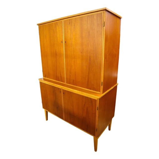 Scandinavian Mid-Century Modern Double Bodied Cabinet For Sale