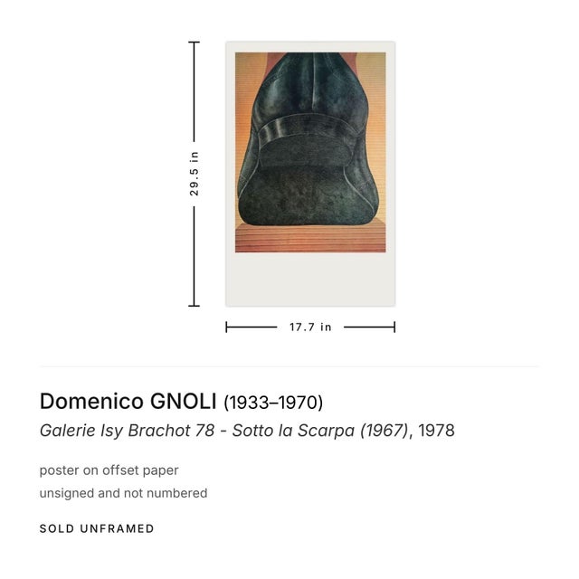 Pop Art Domenico Gnoli Galerie Isy Brachot 78 - Sotto La Scarpa (1967) Poster For Sale - Image 3 of 3