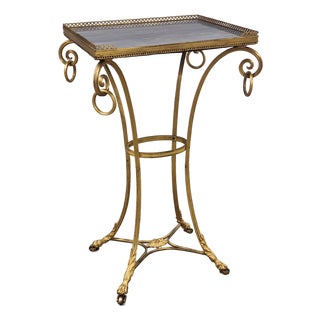Antique Late 19th Century Gilt Bronze and Marble Top Gueridon Table For Sale