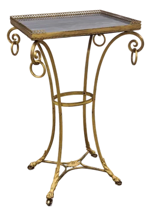 Antique Late 19th Century Gilt Bronze and Marble Top Gueridon Table