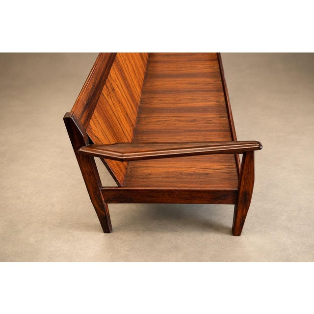 Celadon Brazilian Modern Sofa in Rosewood and Celadon Mohair, Attributed to Jean Gillon, Brazil, 1960s - Lot 703 For Sale - Image 8 of 18