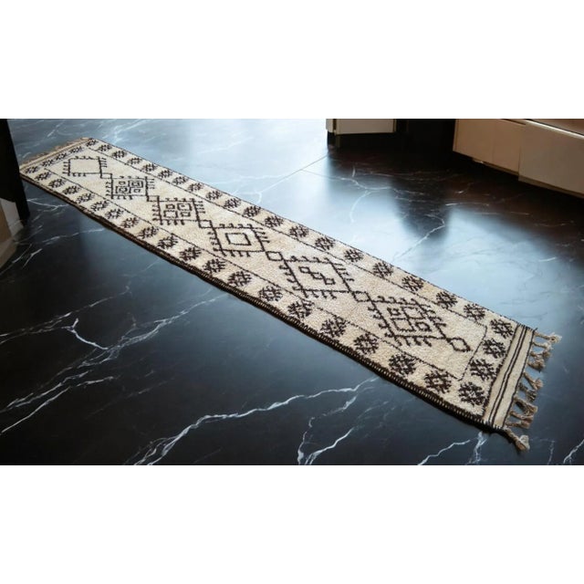 Textile Hand-Knotted Turkish Runner Rug . Tribal Extra Long Runner Rug - No Dyes - 2′11″ × 14′12″ For Sale - Image 7 of 13