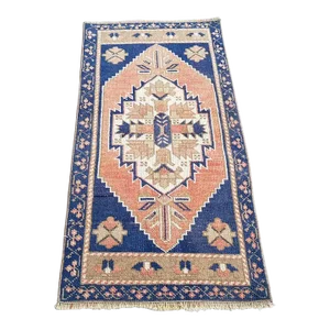 1960s Vintage Small Oushak Hand Knotted Rug