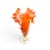 An exquisite vintage mid-century Murano hand-blown art glass trumpet vase crafted in Italy. Featuring a vibrant persimmon-...