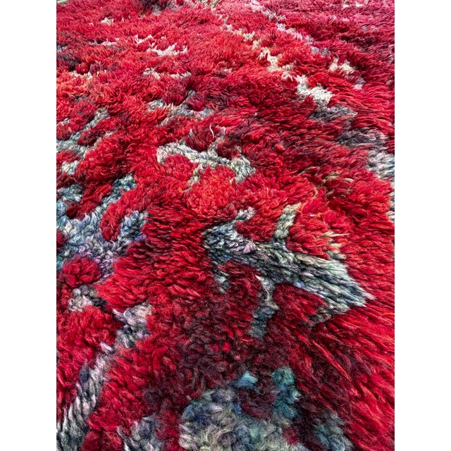 Berber Tribes of Morocco Vintage Beni M’Guild Moroccan Rug – Deep Red Tribal Wool Carpet – Long Gallery Runner For Sale - Image 4 of 8