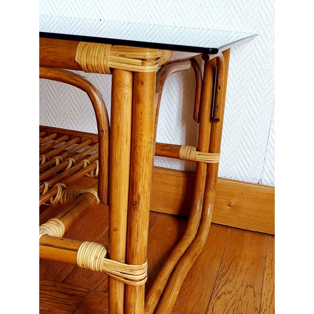 1960s Vintage Rattan Coffee Table, 1960s For Sale - Image 5 of 11