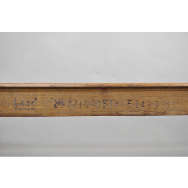 Wood Vintage Lane Mid Century Modern Sculpted Brass Metal Wood Glass Top Coffee Table For Sale - Image 7 of 14