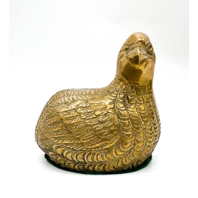 Curtis Jere Vintage Brass Quail Bird Figurines – Pair – Hollywood Regency / English Country For Sale - Image 4 of 12