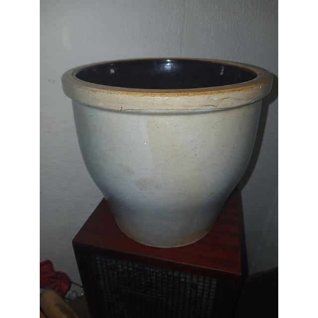 Tan Antique American One-Gallon Stoneware Crock For Sale - Image 8 of 8