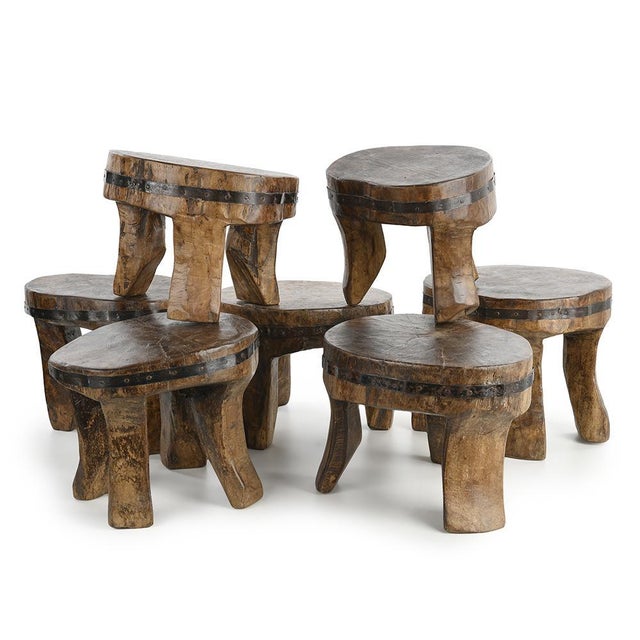 Low Stool in Wood, in Good conditions. This piece is designed in the style of the selected designer and/or manufacturer