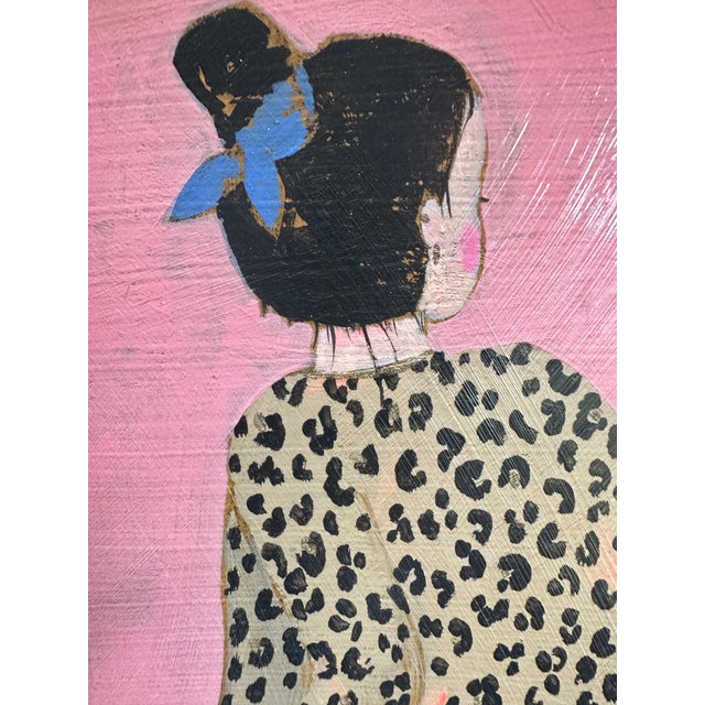 Add a playful, whimsical touch to your collection with this original contemporary folk art painting featuring a young girl...
