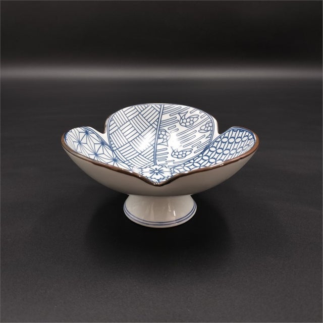 Japanese Japanese-Style Ceramic Pedestal Dish - Set of 2 For Sale - Image 3 of 9