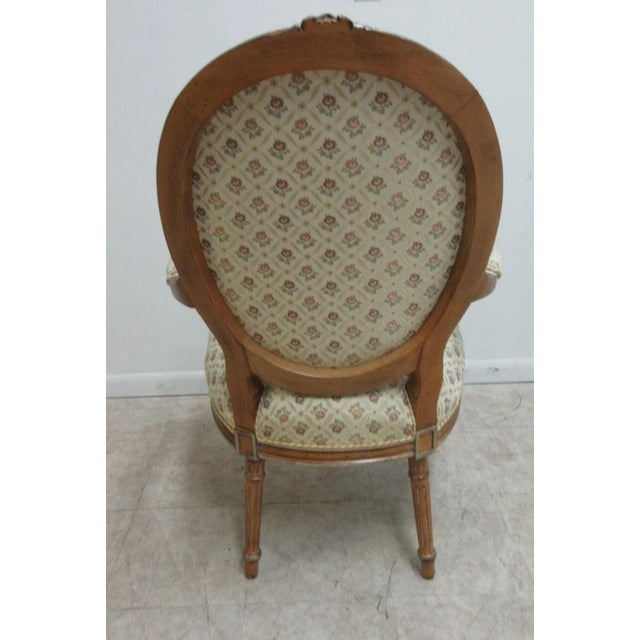 1980s Century Furniture French Carved living Room Arm Lounge Chair B For Sale - Image 10 of 11