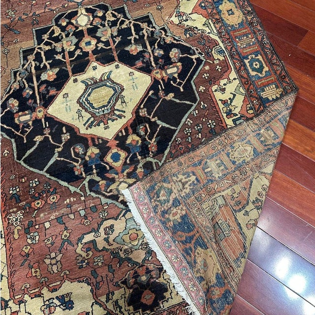 Antique Bahsais Rug – Rare, Intricate Design | 4'6" X 6'3" For Sale - Image 4 of 5