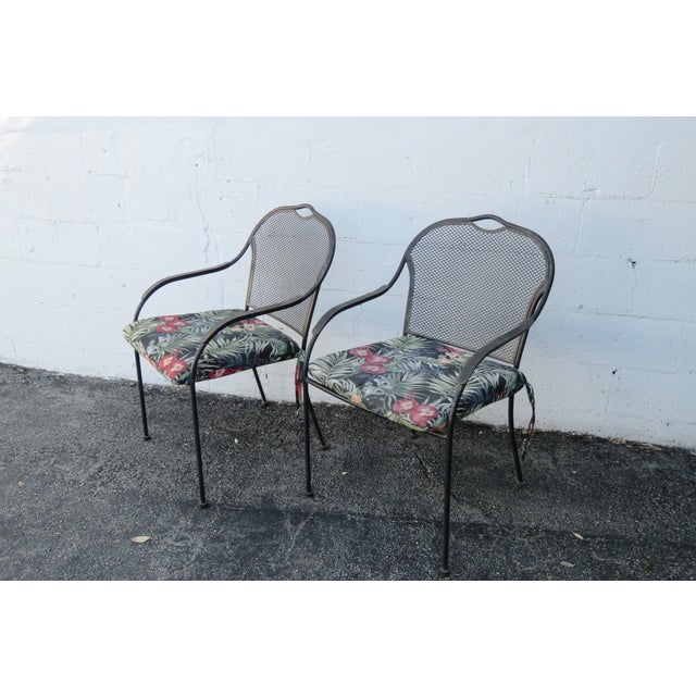 Mid century modern outdoor metal chairs a pair 4930 chairish