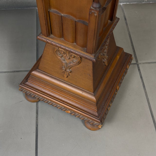 Brown Renaissance Style Carved Wood Pedestal, 20th Century For Sale - Image 8 of 12