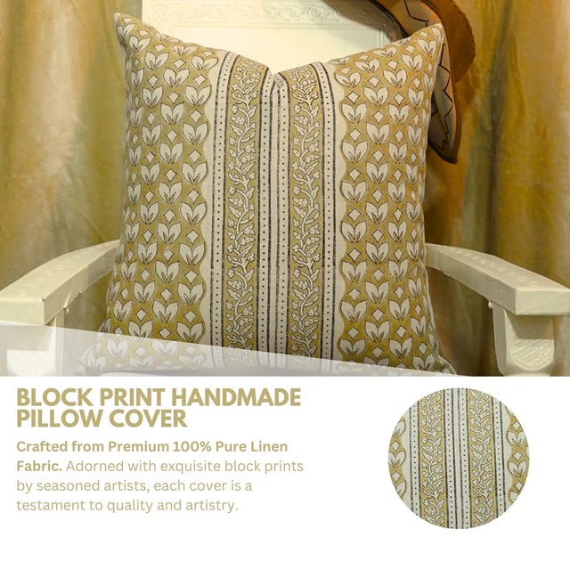 ntroducing the "Titli Border" block print handmade cushion cover – a vibrant tribute to the whimsical beauty of...
