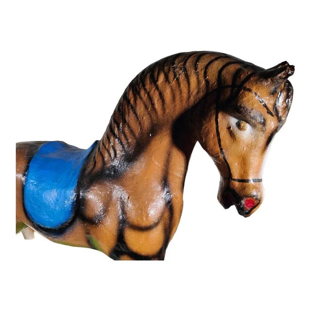 Decorative Rocking Horse in Papier-Mâché, 1950s For Sale - Image 6 of 12
