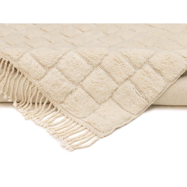 Ivory Hand-Knotted Wool Premium Rug by Azele Studio For Sale - Image 8 of 9