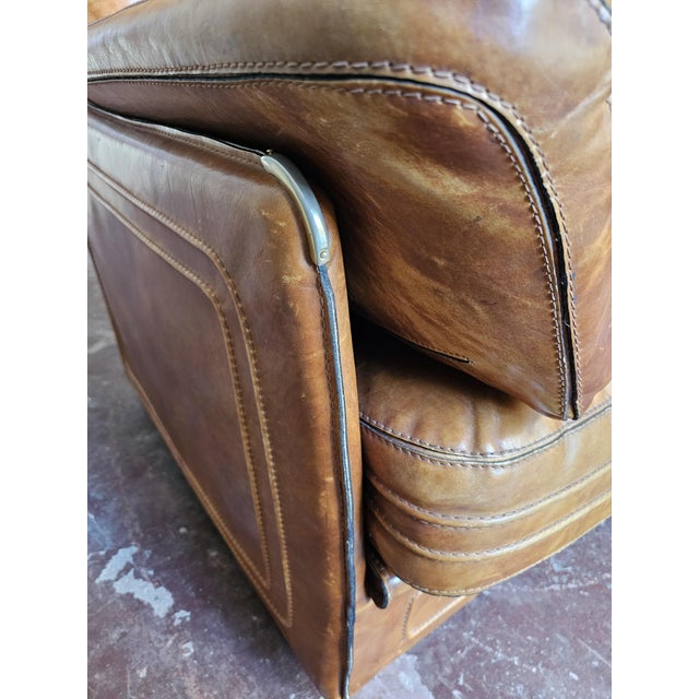 Brown Brown Leather Sofa from Roche Bobois, 1980s For Sale - Image 8 of 11
