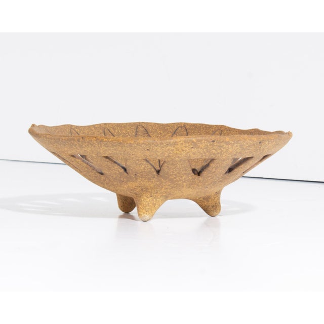 Early 21st Century Signed Studio Pottery Pierced Bowl by Michael Zoeller For Sale - Image 5 of 7