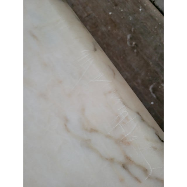 1970s Oak and Calcatta Marble Coffee Side Table, in Manner of Frank Lloyd Wright For Sale - Image 13 of 13