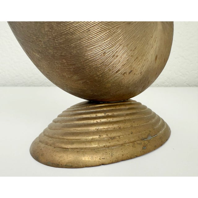 Metal Brass Nautilus Shell Planter Vase For Sale - Image 7 of 9