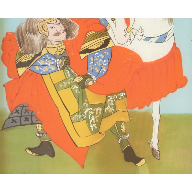 Late Meiji to Tisho Era Antique Japanese Reverse Glass Painting For Sale - Image 9 of 18